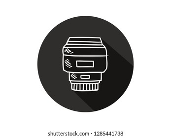 camera lens icon, camera lens icon set with modern line art style, hand drawn camera vector illustration.