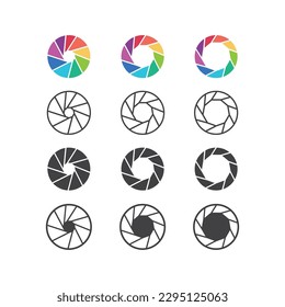 Camera Lens Icon Set Vector Design.