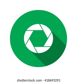 Camera lens icon with shadow