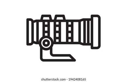 
Camera lens icon in simple style isolated on white background