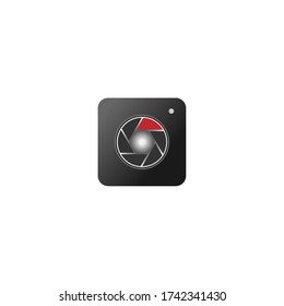 Camera lens icon, stock vector