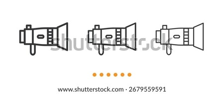 Camera lens icon. Thin line icon vector