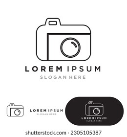 Ilustración de diseño vectorial de icono de lente de cámara.