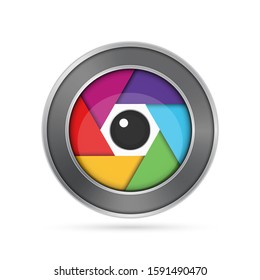 Camera lens icon. Vector illustration.