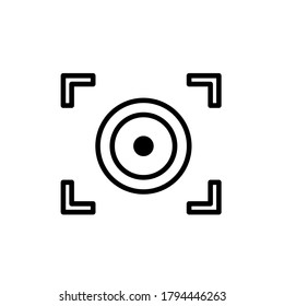 Camera lens icon, vector illustration. Flat design style. vector camera lens icon illustration isolated on white background, camera lens icon Eps10. camera lens icons graphic design vector symbols.