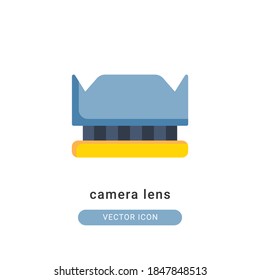 ilustración vectorial de icono de lente de cámara. diseño plano del icono de la lente de la cámara.