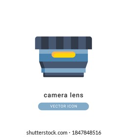 camera lens icon vector illustration. camera lens icon flat design.