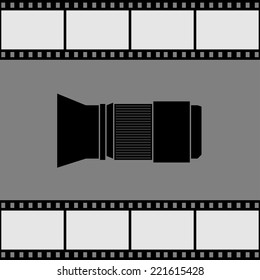 Camera lens icon. Vector illustration.
