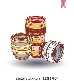 camera lens icon, vector illustration