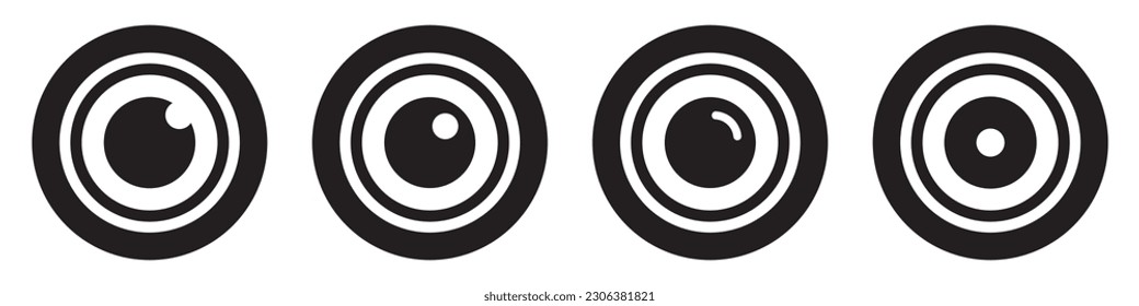 Camera lens icon, vector illustration