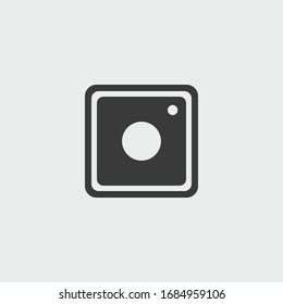 camera lens icon. camera lens vector on gray background