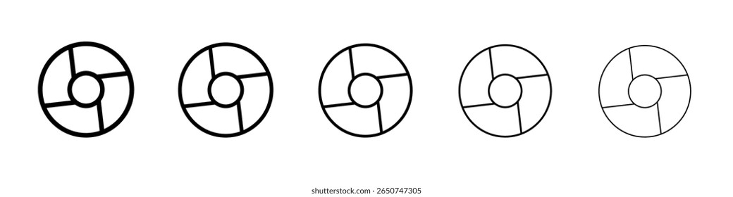 camera lens icon vector outline symbol or illustration