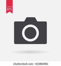 Camera lens icon vector. Photography symbol. Minimalistic Sign isolated on white background. Trendy Flat style for graphic design, logo, Web site, UI. EPS10