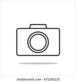 Camera lens icon vector, Photography symbol sign, camera outline icon vector isolated on white background.