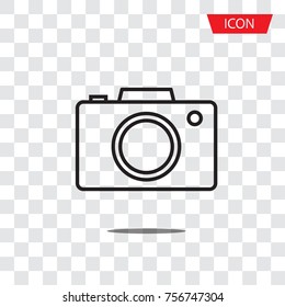 Camera lens icon vector, Photography symbol sign, camera icon vector isolated on transparent background.