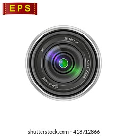 camera lens icon, vector camera shutter, isolated camera lens