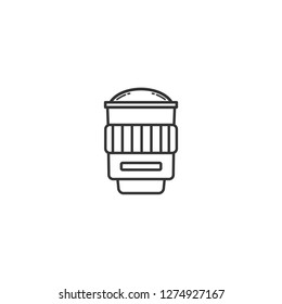 Camera lens icon,Fish eye lens,Flat design lement.