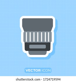 Camera lens icon,Fixed lens,Flat design element.