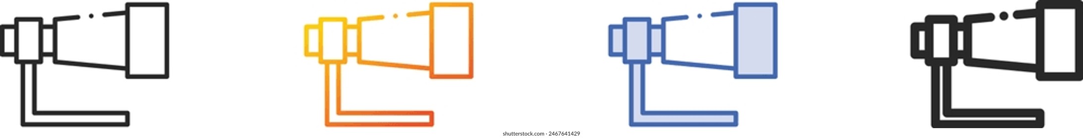 camera lens icon.Thin Linear, Gradient, Blue Stroke and bold Style Design Isolated On White Background