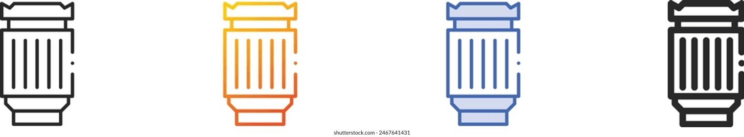 camera lens icon.Thin Linear, Gradient, Blue Stroke and bold Style Design Isolated On White Background