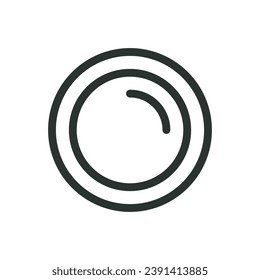 Camera lens isolated icon, optical lens vector icon with editable stroke