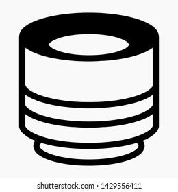 Camera lens isolated minimal single flat linear icon for application and info-graphic. Commercial line vector icon for websites and mobile minimalistic flat design.
