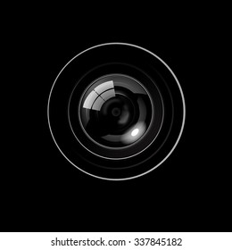 Camera Lens Isolated on Black