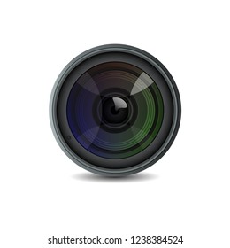 Camera lens isolated on white