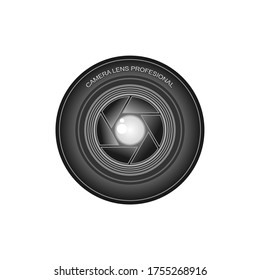 Camera lens isolated on white background, vector illustration