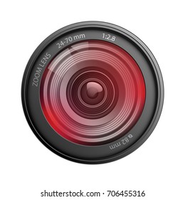 Camera lens isolated on white background vector illustration