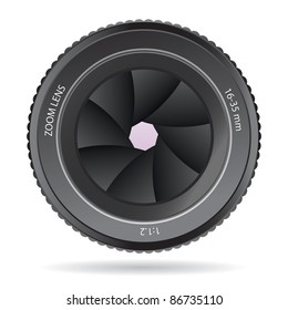 Camera Lens isolated on a white background
