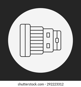 camera lens line icon