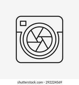 camera lens line icon