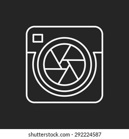 camera lens line icon