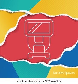 camera lens line icon
