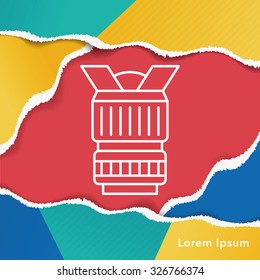 camera lens line icon