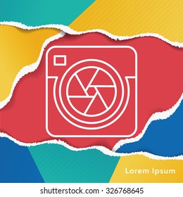 camera lens line icon