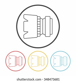 camera lens line icon
