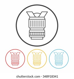 camera lens line icon