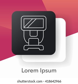camera lens line icon
