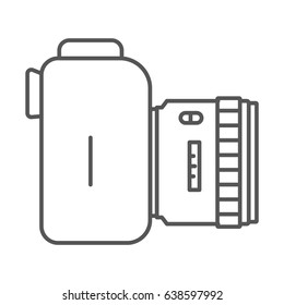 Camera with  lens line icon