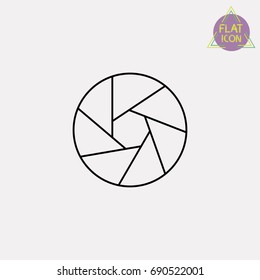 camera lens line icon