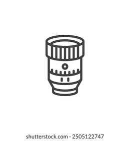 Camera Lens line icon. linear style sign for mobile concept and web design. Camera lens with focus rings outline vector icon. Symbol, logo illustration. Vector graphics
