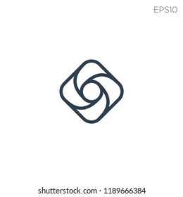 camera lens logo for photography studio vector illustration