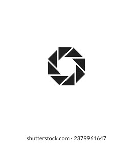 Camera lens logo or camera shot with white background