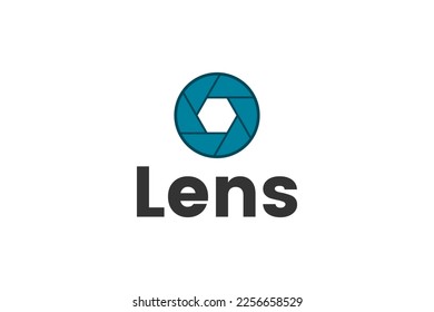camera lens logo vector minimalist illustration design. colorful, single color, simple camera lens logo templet