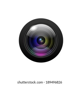 Camera lens on white background. Vector