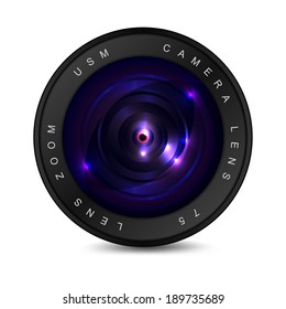 Camera lens on a white background. EPS-10. Gradient mesh and transparency used.