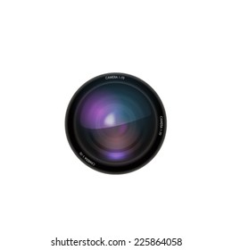 Camera lens on white background. Vector