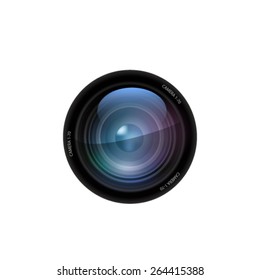 Camera lens on white background. Vector
